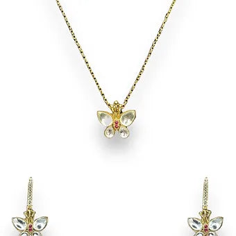 Kundan Butterfly Pendant set