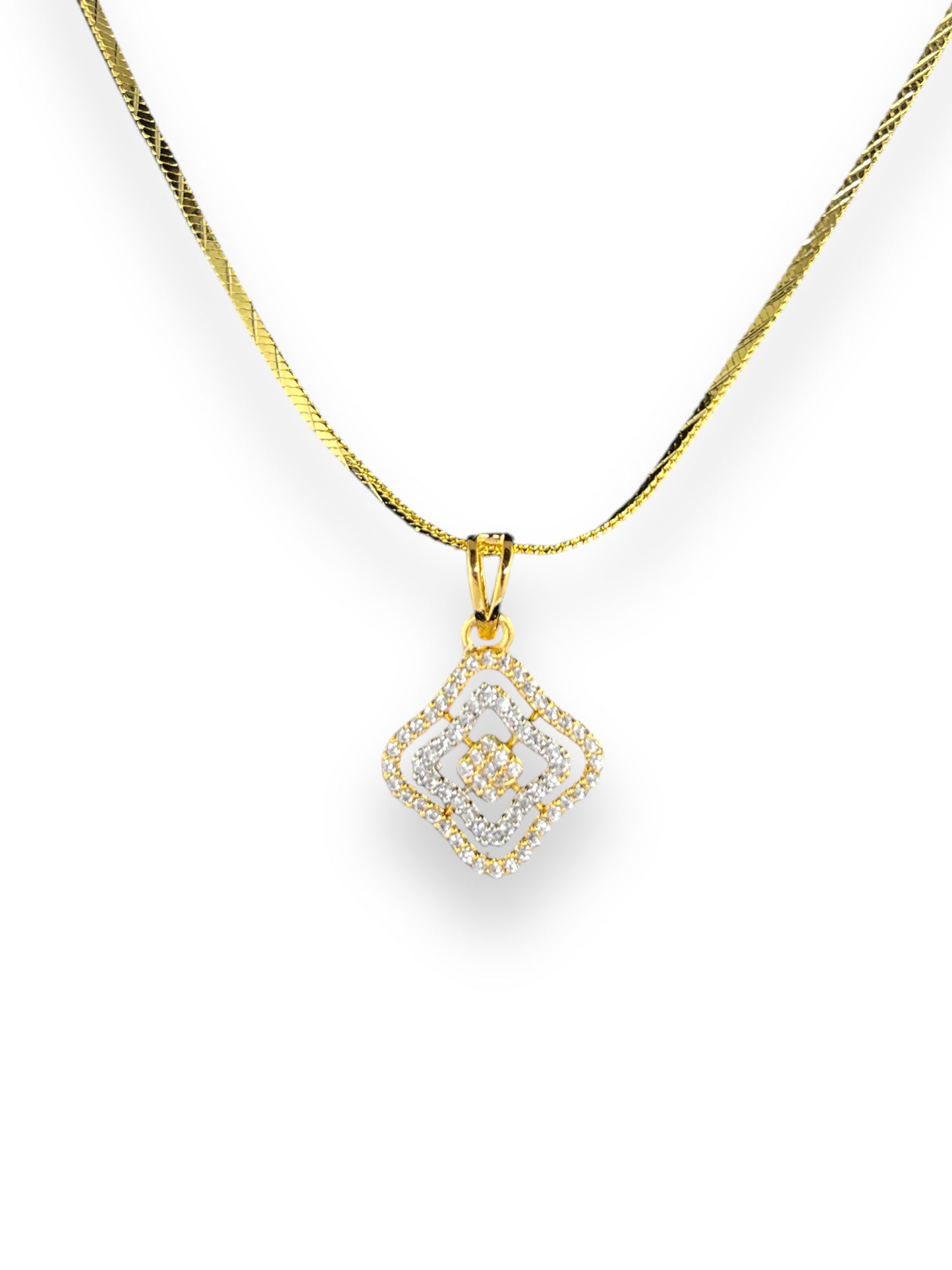 Zirconia Cube Pendant Set