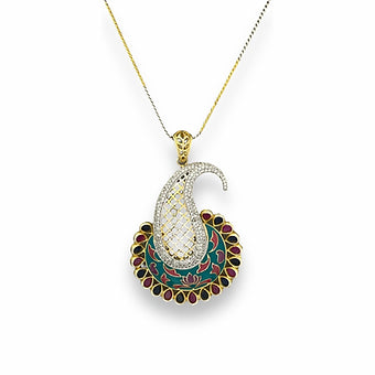 Zircon Enamel Pendant