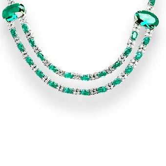 Double Layered Emerald necklace