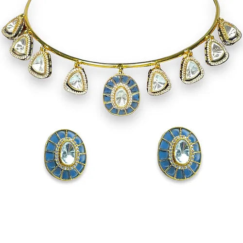 Royal Blue Kundan Choker (Set)