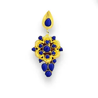 Blue 'N' Gold Earrings