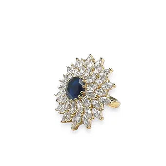 Zircon Ring with Royal Blue Stone