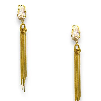 Tassel Drop Pearl Earrings