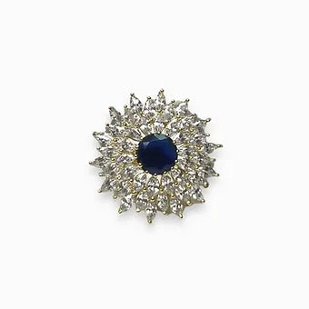 Zircon Ring with Royal Blue Stone