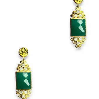 Green Stone Danglers