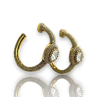 Shimmering Kundan Hoops