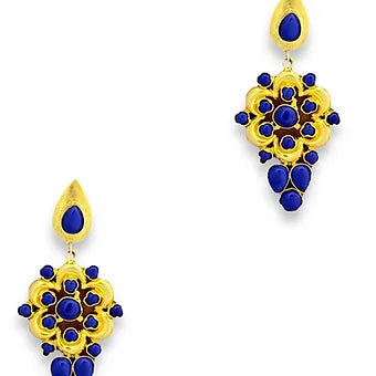 Blue 'N' Gold Earrings