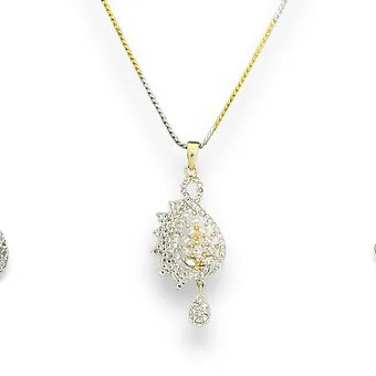 Zirconia Crystal Pendant Set