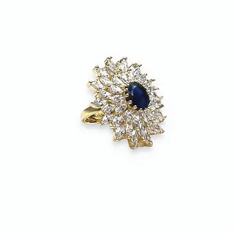 Zircon Ring with Royal Blue Stone