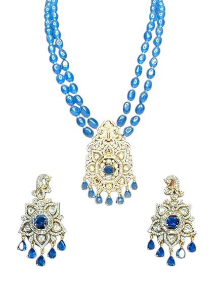 Dazzling Blue Kundan Set