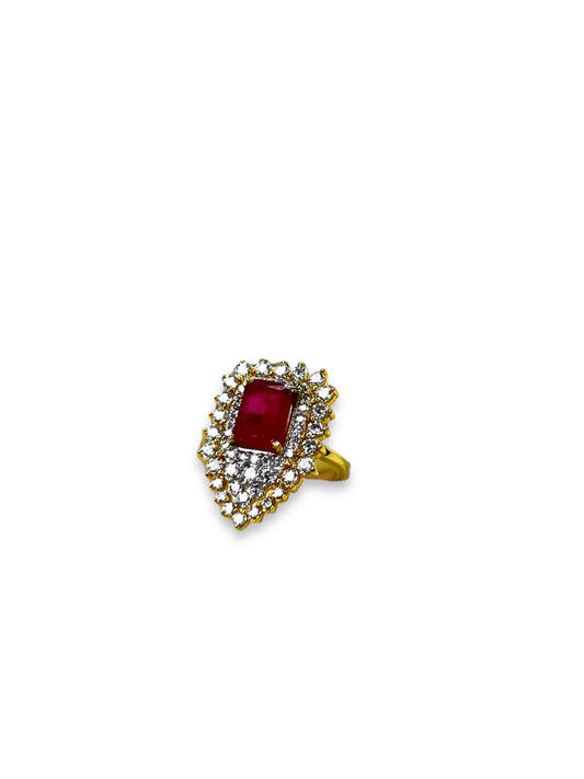 Zirconia Ring with Coloured Stone