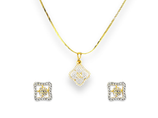 Zirconia Cube Pendant Set