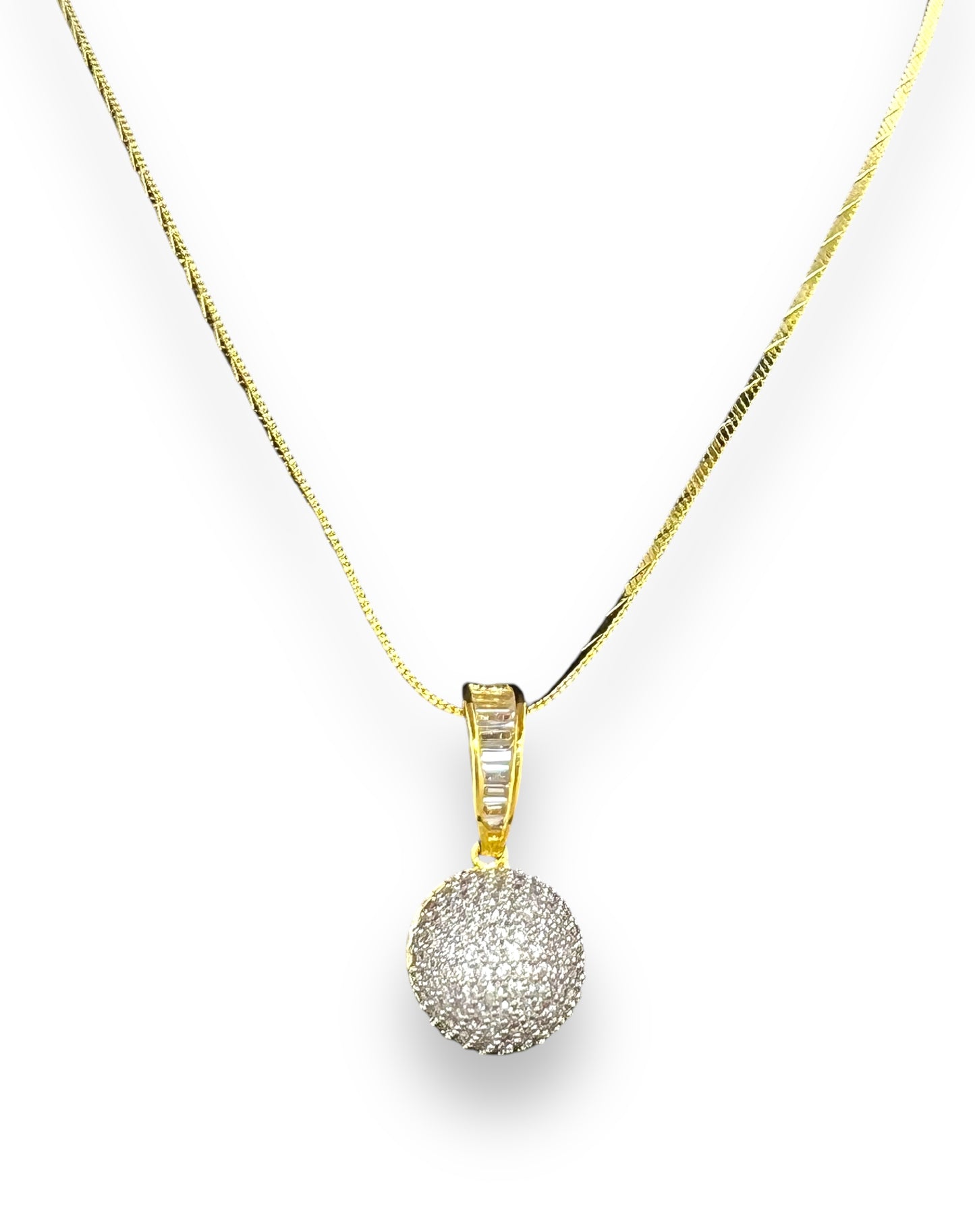 Zirconia Crystal Ball Pendant Set