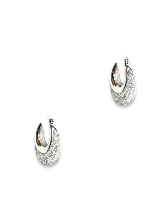 Shimmering Silver Hoops