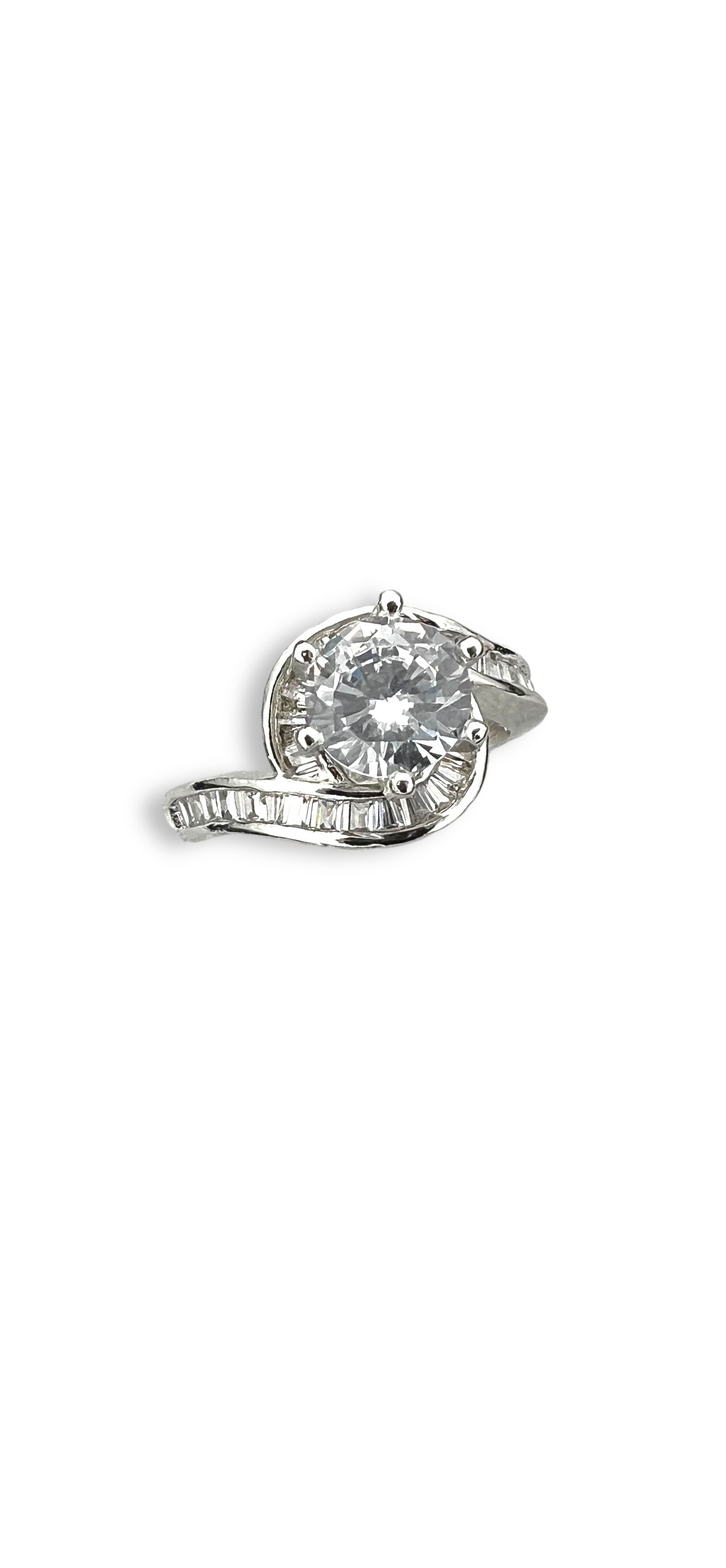 Silver Solitaire Ring